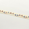 Printted cotton ribbon "Flag garland", off white, 15 mm, 1,82 m