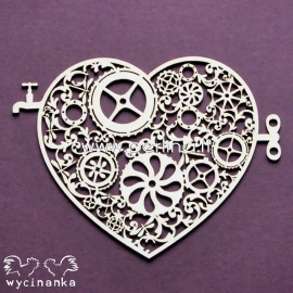 Chipboard "Around the steampunk - heart 2", 1 pc