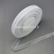 Organza ribbon, white with black dots, 14 mm, 1 m