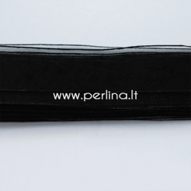 Organza ribbon, black, 10 mm, 1 m