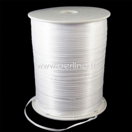 Satin ribbon, white, 3 mm, 1 m