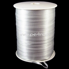 Satin ribbon, light grey, 3 mm, 1 m
