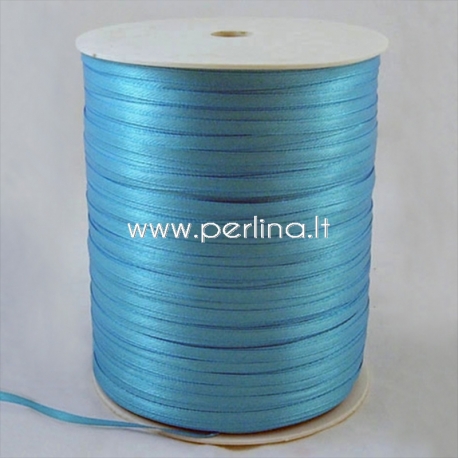 Satin ribbon, deep sky blue, 3 mm, 1 m