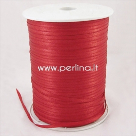 Satin ribbon, red, 3 mm, 1 m