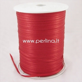 Satin ribbon, red, 3 mm, 1 m