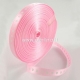 Satin ribbon, pink with hearts, 10 mm, 1 m