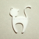 Plexiglass finding-pendant "Cat 1", white, 6x4,7 cm