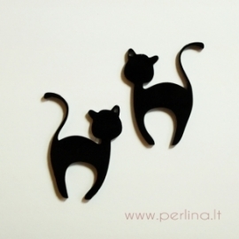 Plexiglass finding-pendant "Cat 1", black, 6x4,7 cm