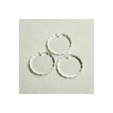Plexiglass pendant "Curly circle", clear, 3 cm