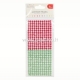 Adhesive pearls, red and green, 6mm, 372 pcs