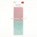 Adhesive gems, red and green, 3 mm, 1080 pcs