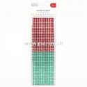 Adhesive gems, red and green, 6 mm, 504 pcs