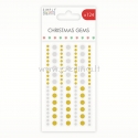 Adhesive Christmas Gems, gold and silver, 124 pcs