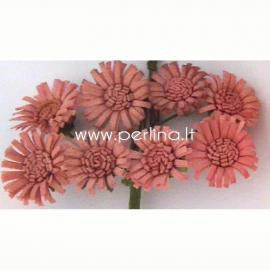 Fabric flowers "Daises", pale pink, 8 pcs