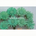 Fabric flowers "Daises", turquoise, 8 pcs