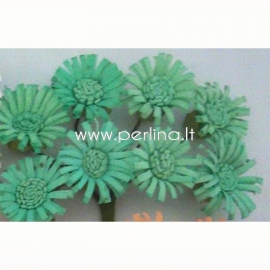 Fabric flowers "Daises", turquoise, 8 pcs