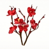 Fabric flowers "Cherry Blossoms", red, 2 pcs