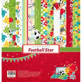 Paper collection set "Football Star", 30,5x30,5 cm, 8 sheets