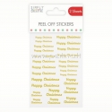 Peel-Off stickers "Happy Christmas", gold, 2 sheets