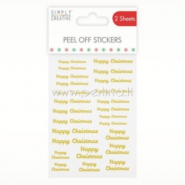 Peel-Off stickers "Happy Christmas", gold, 2 sheets