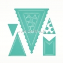 Die cut stencil "Bunting Dies", 9 pcs, from 2.5cm x 3.1cm to 8.6cm x 11cm