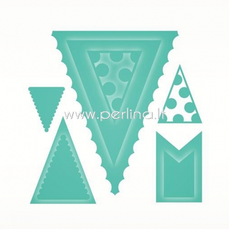 Die cut stencil "Bunting Dies", 9 pcs, from 2.5cm x 3.1cm to 8.6cm x 11cm