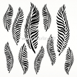 Plastikinis trafaretas "Feathers - Strength in Numbers", 15x15 cm.