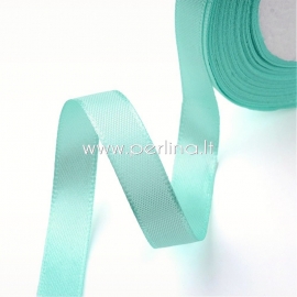 Satin ribbon, cyan, 10 mm, 22,86 m