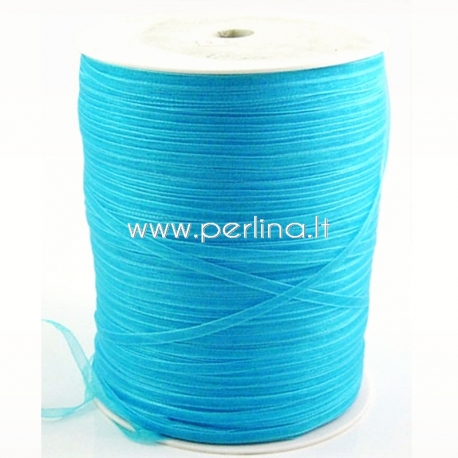 Organza ribbon, dark turquoise, 3 mm, 1 m