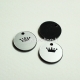Engraved plexiglass pendant "Crown 2", black/silver, 1,5x1,5 cm