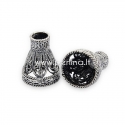 Brass bead cone, antique silver, 18x15 mm, 1 pc