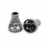 Brass bead cone, antique silver, 18x15 mm, 1 pc