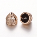 Bead cone, unfading light golden tone, 8x9 mm, 1 pc