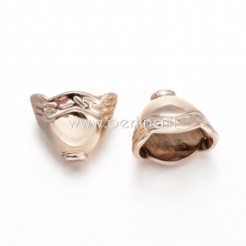 Bead cone, unfading light golden tone, 9x11,5x8 mm, 1 pc