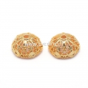 Bead cone, gold plated, 14x7 mm, 1 pc