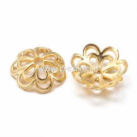 Bead cap, golden, 14x4 mm, 1 pc