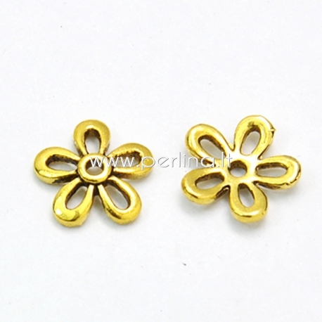 Bead cap, antique golden, 11,5x2,5 mm, 1 pc