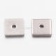 Spacer bead, stainless steel, 6x6x1 mm, 1 pc