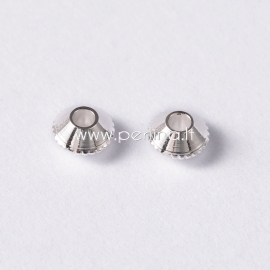 Spacer bead, silver, 4mm, 1 pc