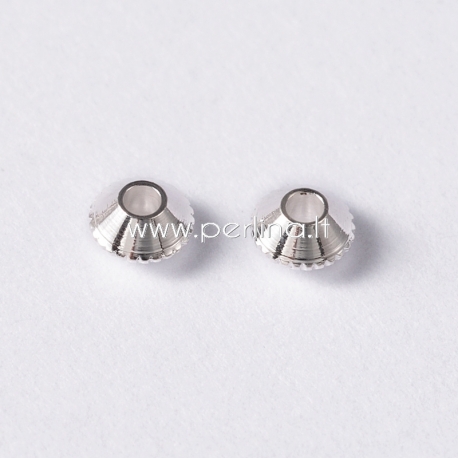 Spacer bead, silver, 4mm, 1 pc