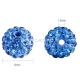 Pave disco ball bead, light sapphire, 10 mm, 1 pc