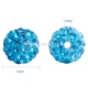 Pave disco ball bead, aquamarine,, 10 mm, 1 pc