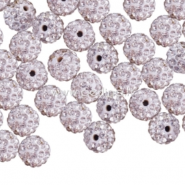 Pave disco ball bead, crystal, 10 mm, 1 pc