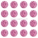 Pave disco ball bead, light rose, 10 mm, 1 pc