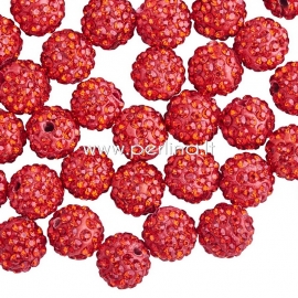 Pave disco ball bead, light siam, 10 mm, 1 pc