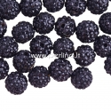 Pave disco ball bead, black, 10 mm, 1 pc