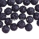Pave disco ball bead, black, 10 mm, 1 pc