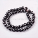 Sinthetic hematite bead, non magnetic, black, 6 mm, 1strand (55 pcs)