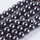 Sinthetic hematite bead, non magnetic, black, 10 mm, 1 strand (41 pcs)