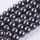 Sinthetic hematite bead, non magnetic, black, 12 mm, 1 pc